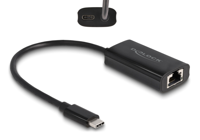 DELOCK αντάπτορας USB-C σε RJ45 & USB-C 61026