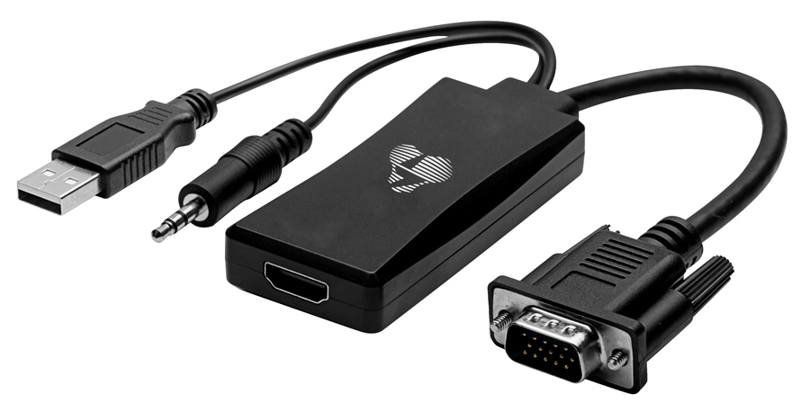 POWERTECH αντάπτορας VGA σε HDMI + 3.5mm + USB CAB-H142