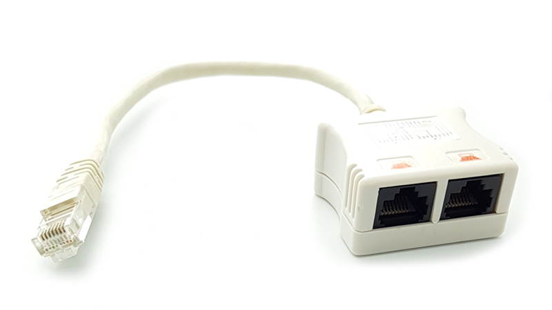 POWERTECH Adapter RJ45 male Cat5e σε 2x RJ45 female CAB-N089
