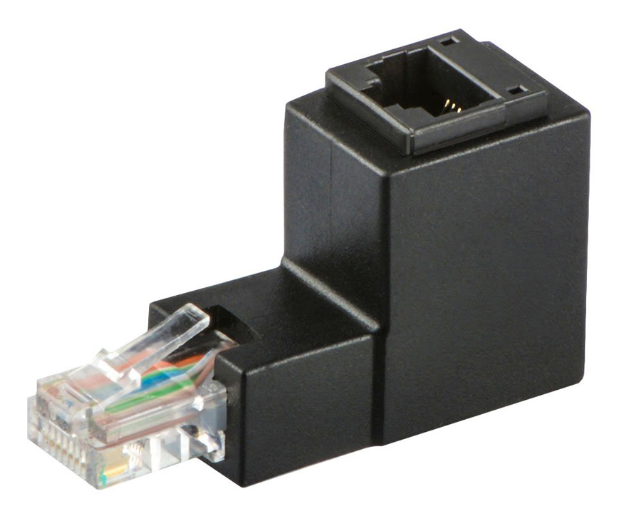 POWERTECH Adapter RJ45 male σε RJ45 female 90° CAB-N127